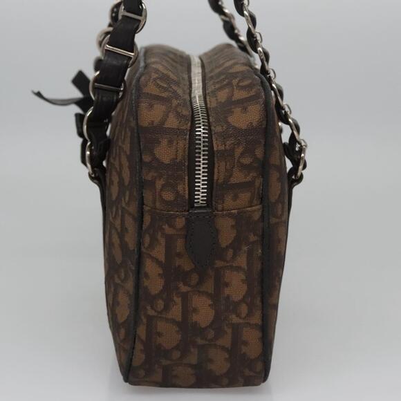DIOR Romantic Trotter Canvas Shoulder Bag Pvc Brown - Picture 4 of 13